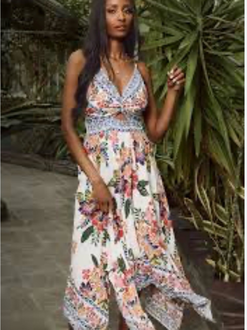 NWT Angie Floral Print Scarf Hem Dress M